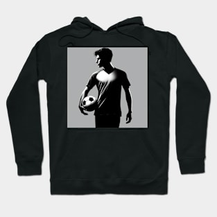 Soccer Player Standing with Ball Hoodie